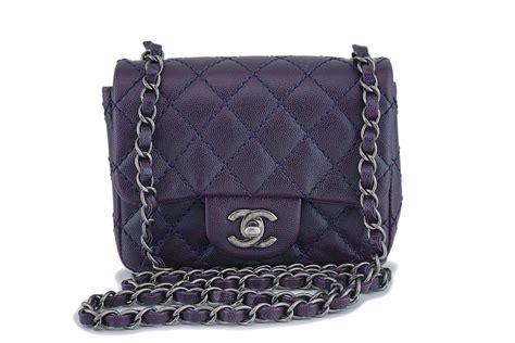 chanel purple caviar square mini|Chanel Flap Bag .